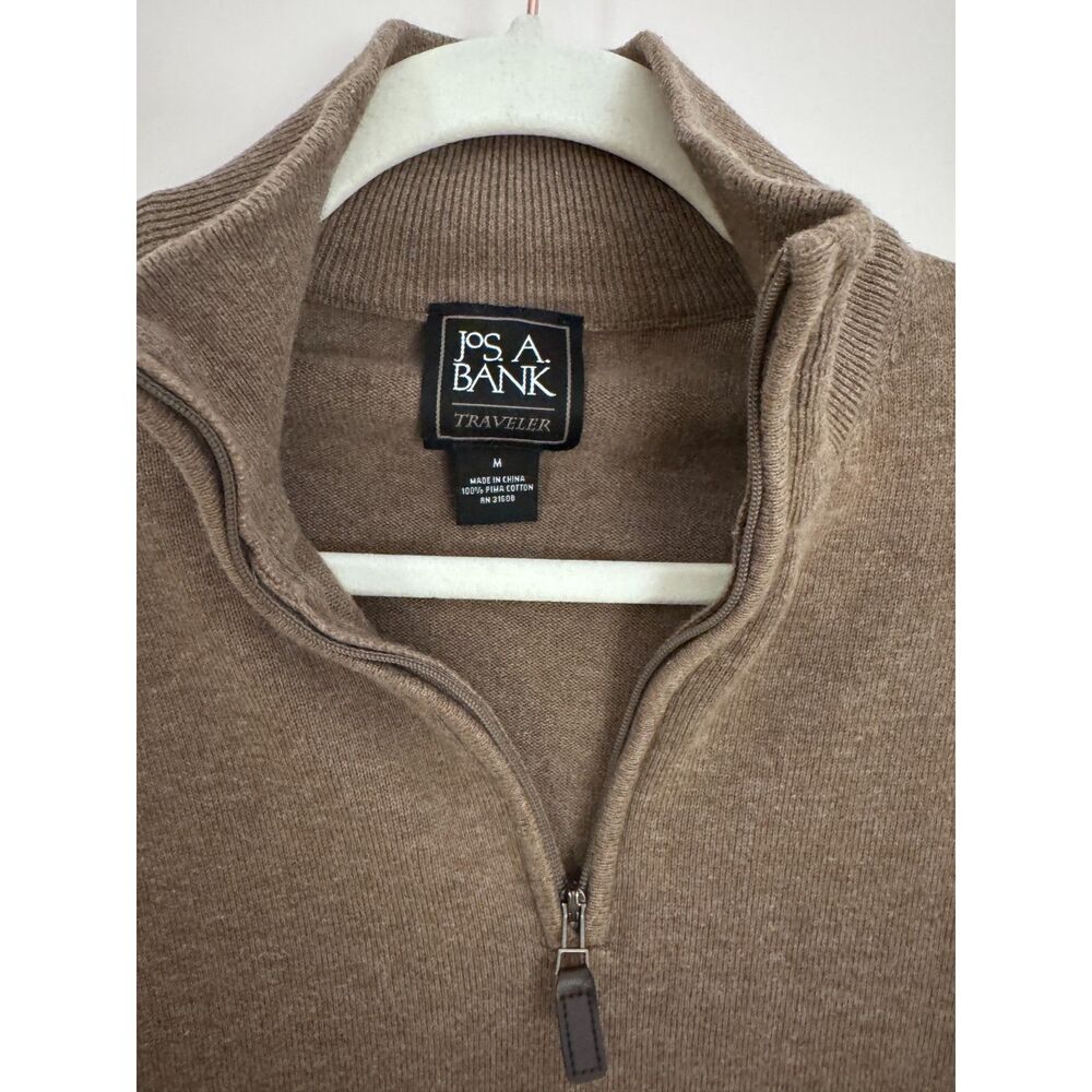 Jos A Bank Traveler 100% Pima Cotton Sweater Bundle Tan and Coffee Brown Size M - Picture 6 of 7